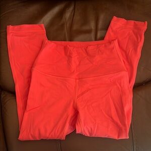 Bright Coral High-Waisted Leggings
